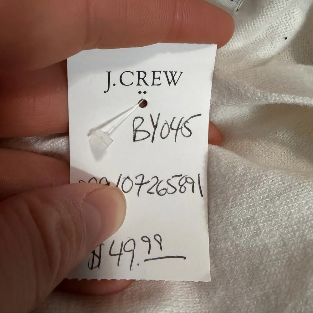 J crew ivory Cotton sweater-polo